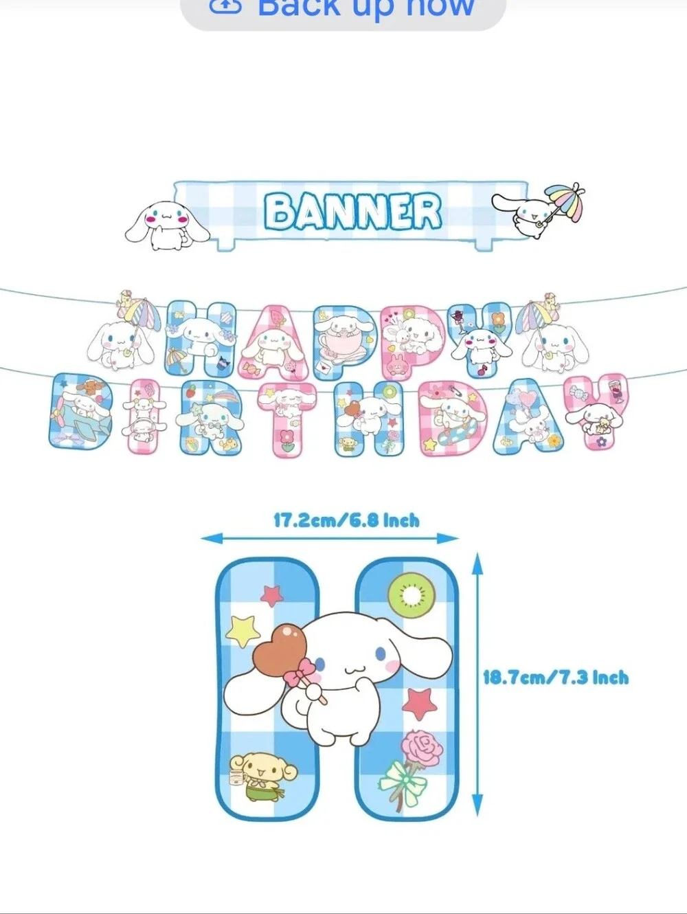 Sanrio Cinnamoroll Pastel Party Banner & Balloon Set - Pink Blue Yellow